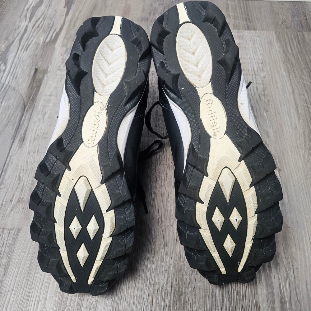 Riddell Heater Mid Strap RM Football Cleats Men 7.5D Black White Mid Top Shoes - Picture 7 of 15